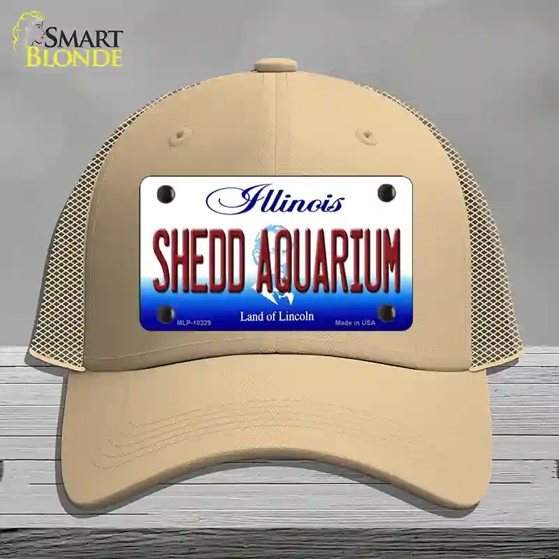 HAT15-MLP-10329 Shedd Aquarium Illinois Novelty License Plate Hat, Mesh - Khaki