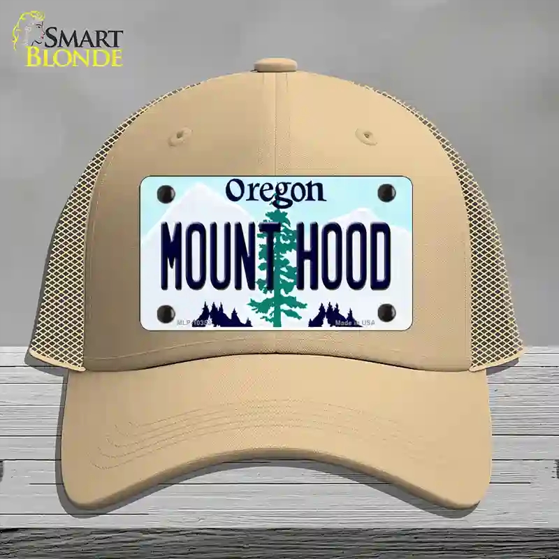 HAT15-MLP-10353 Mount Hood Oregon Novelty License Plate Hat, Mesh - Khaki