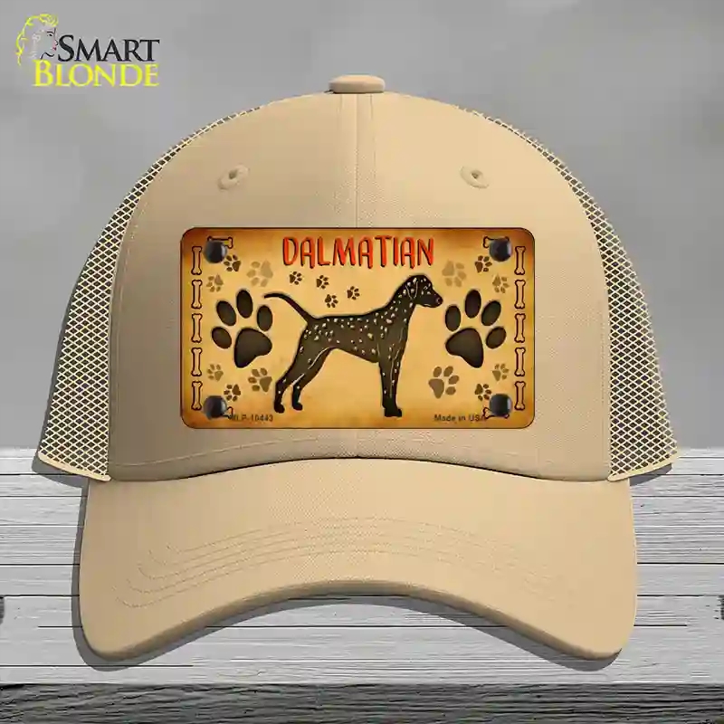 HAT15-MLP-10443 Dalmatian Novelty License Plate Hat, Mesh - Khaki