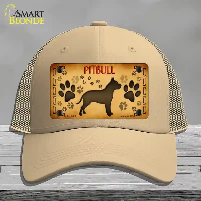HAT15-MLP-10453 Pitbull Novelty License Plate Hat, Mesh - Khaki