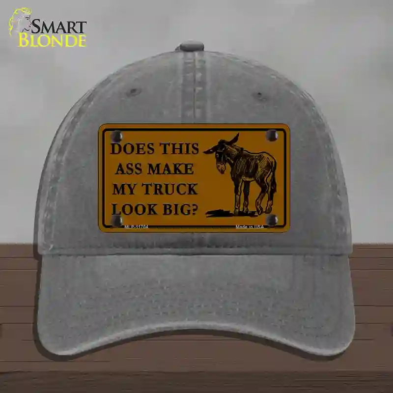 HAT08-MLP-11704 Does This Ass Novelty License Plate Hat, Unconstructed Cotton - Charcoal