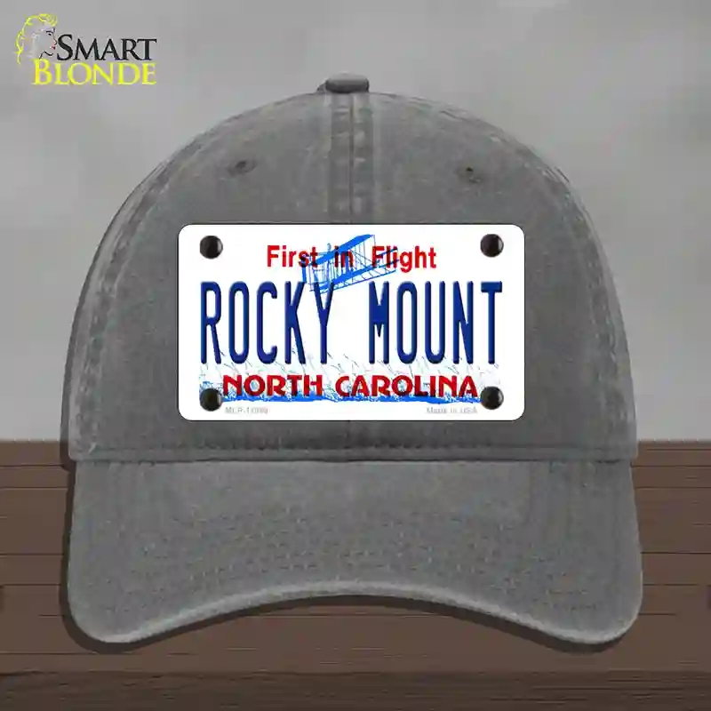 HAT08-MLP-11849 Rocky Mount North Carolina Novelty License Plate Hat, Unconstructed Cotton - Charcoal