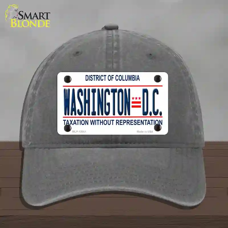 HAT08-MLP-12061 District of Columbia Novelty License Plate Hat, Unconstructed Cotton - Charcoal