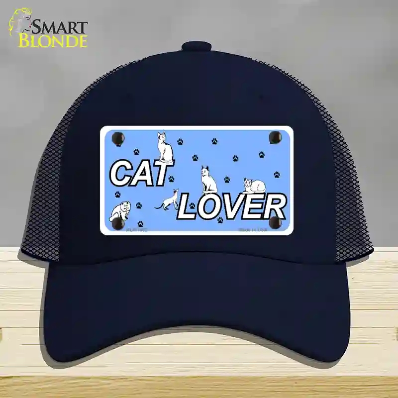 HAT16-MLP-1162 Cat Lover Novelty License Plate Hat, Mesh - Navy