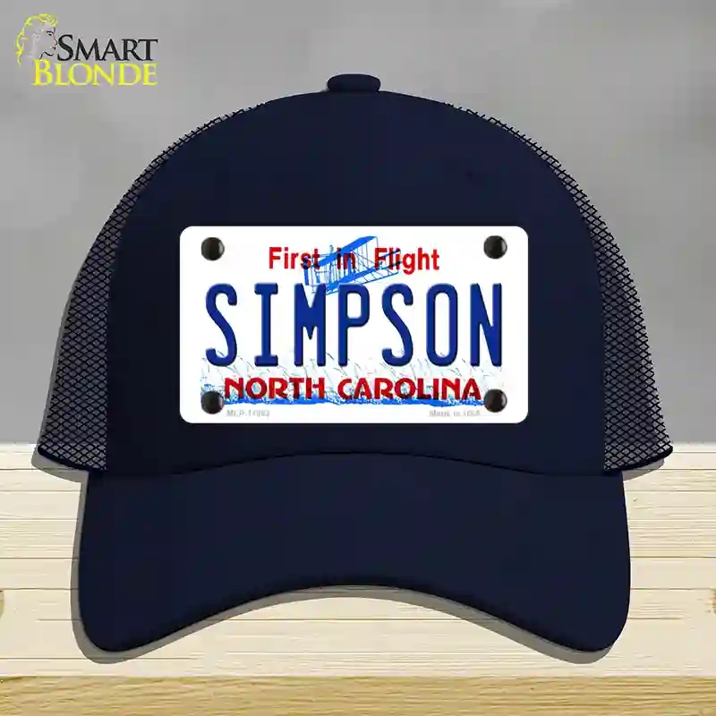 HAT16-MLP-11862 Simpson North Carolina Novelty License Plate Hat, Mesh - Navy