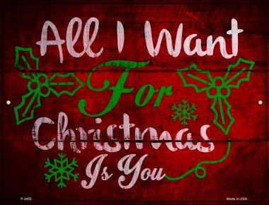 P-2455 All I Want for Christmas Novelty Metal Parking Sign