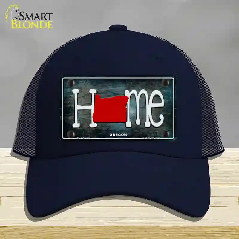 HAT16-MLP-12028 Oregon Home State Outline Novelty License Plate Hat, Mesh - Navy