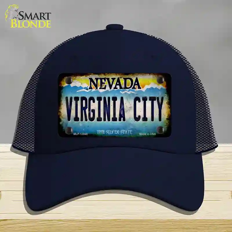 HAT16-MLP-12066 Nevada Virginia City Novelty License Plate Hat, Mesh - Navy