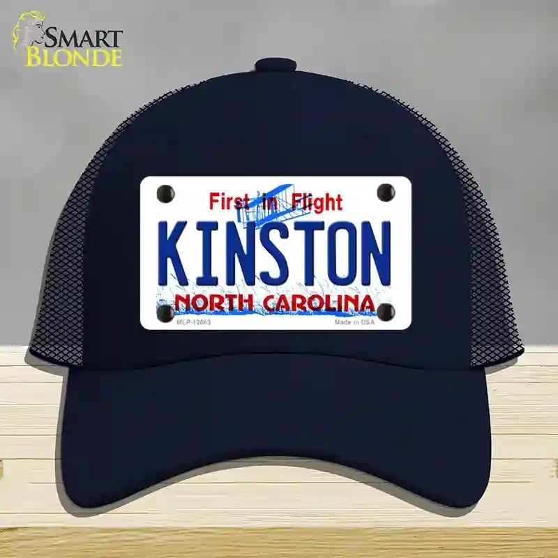 HAT16-MLP-12083 Kinston North Carolina State Novelty License Plate Hat, Mesh - Navy