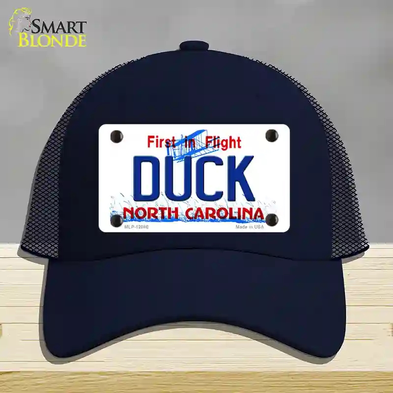 HAT16-MLP-12086 Duck North Carolina State Novelty License Plate Hat, Mesh - Navy