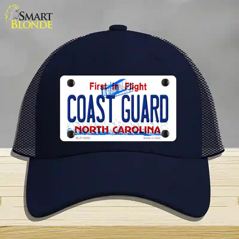HAT16-MLP-12095 Coast Guard North Carolina State Novelty License Plate Hat, Mesh - Navy