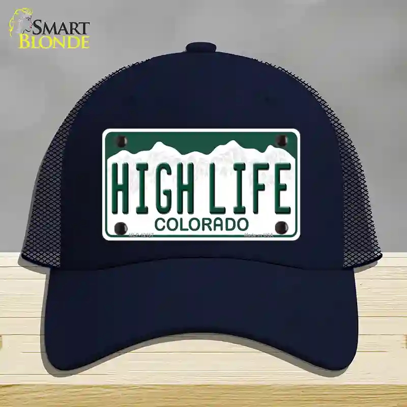 HAT16-MLP-12157 High Life Colorado Novelty License Plate Hat, Mesh - Navy