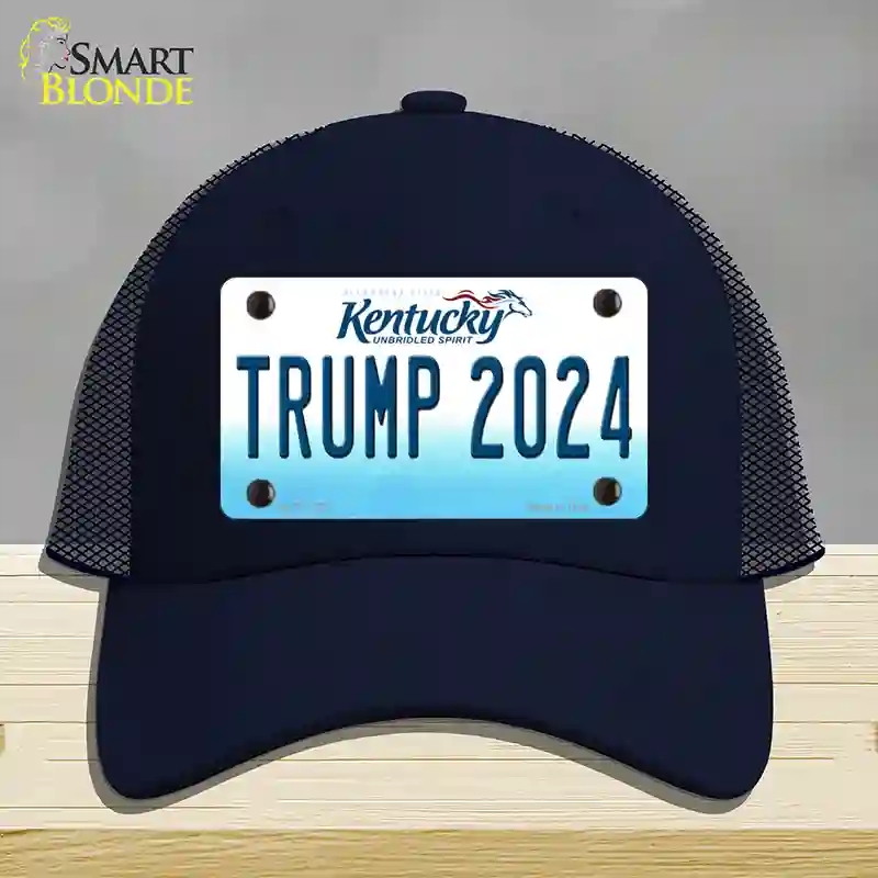 HAT16-MLP-12232 Trump 2024 Kentucky Novelty License Plate Hat, Mesh - Navy