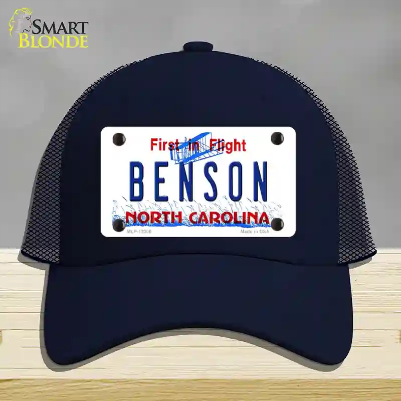 HAT16-MLP-12300 North Carolina Benson Novelty License Plate Hat, Mesh - Navy