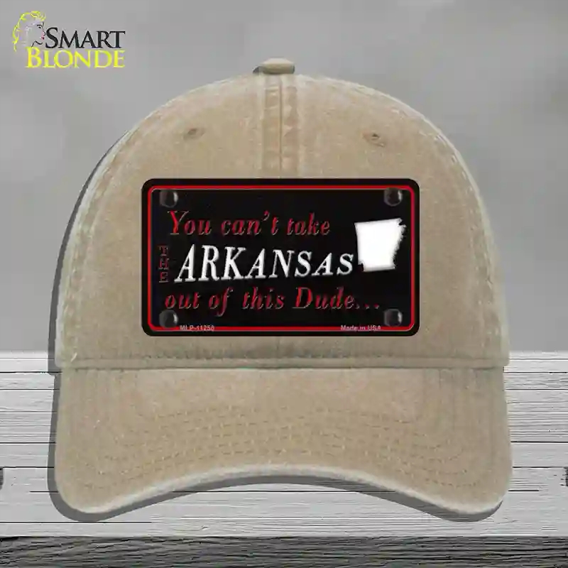 HAT09-MLP-11258 Arkansas Dude Novelty License Plate Hat, Unconstructed Cotton - Khaki