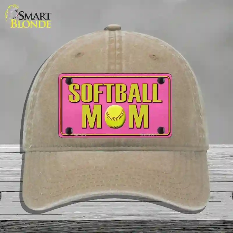 HAT09-MLP-1172 Softball Mom Novelty License Plate Hat, Unconstructed Cotton - Khaki