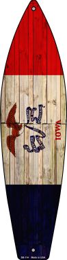 SB-114 Iowa State Flag Novelty Surfboard Sign