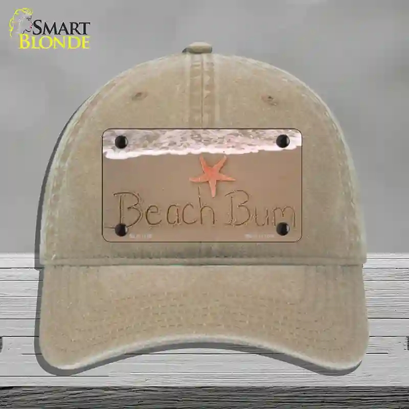 HAT09-MLP-1185 Beach Bum Novelty License Plate Hat, Unconstructed Cotton - Khaki