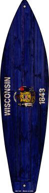 SB-148 Wisconsin State Flag Novelty Surfboard Sign