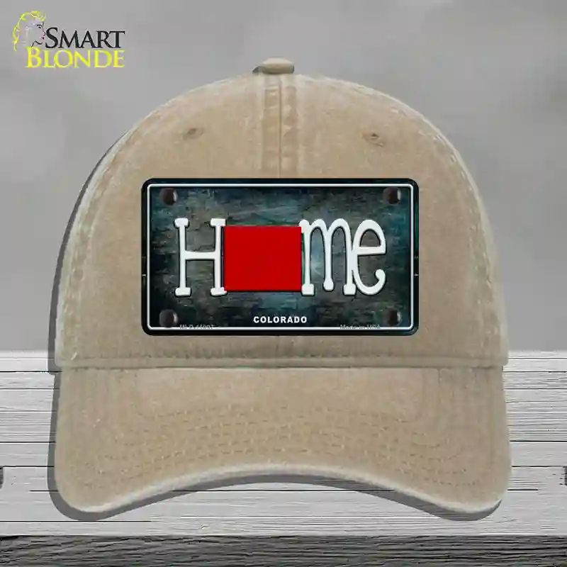 HAT09-MLP-11997 Colorado Home State Outline Novelty License Plate Hat, Unconstructed Cotton - Khaki