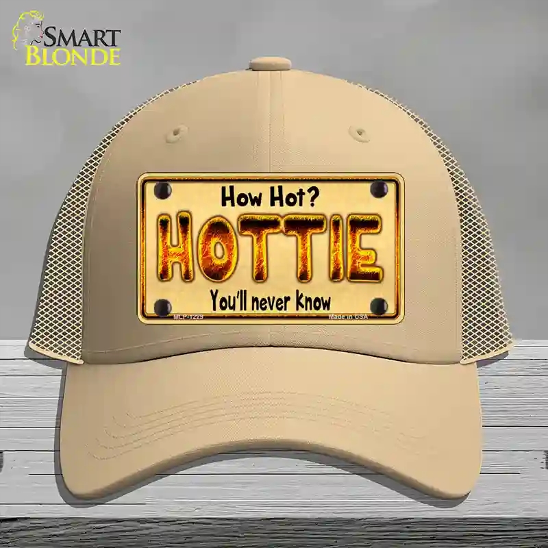 HAT15-MLP-1229 Hottie Know Novelty License Plate Hat, Mesh - Khaki