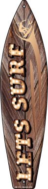 SB-172 Lets Surf Bulb Lettering Novelty Surfboard Sign
