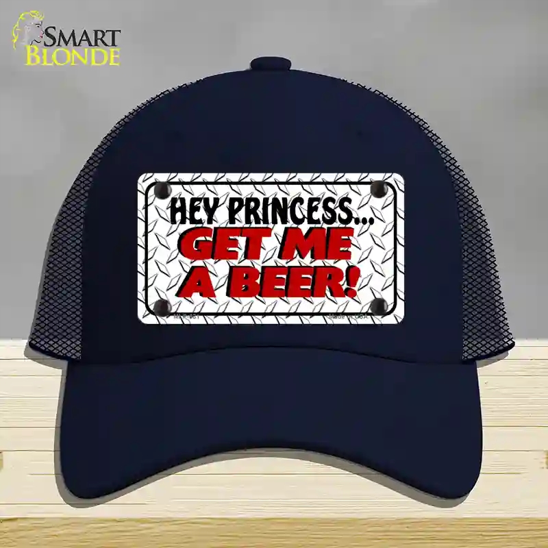HAT16-MLP-031 Get Me a Beer Novelty License Plate Hat, Mesh - Navy