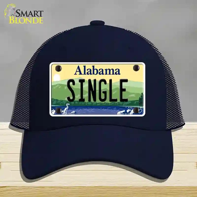 HAT16-MLP-10023 Single Alabama Novelty License Plate Hat, Mesh - Navy