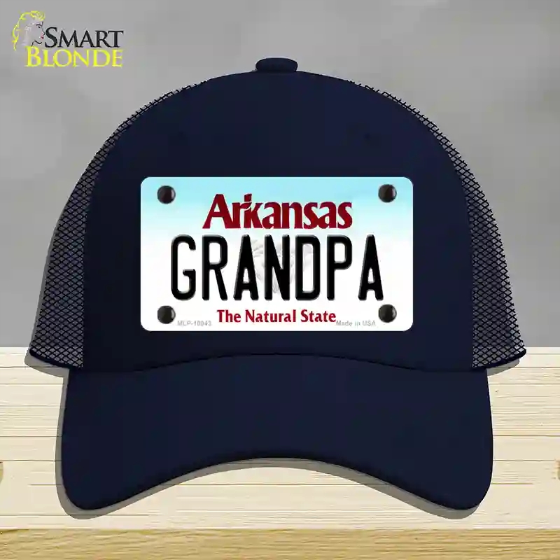 HAT16-MLP-10043 Grandpa Arkansas Novelty License Plate Hat, Mesh - Navy