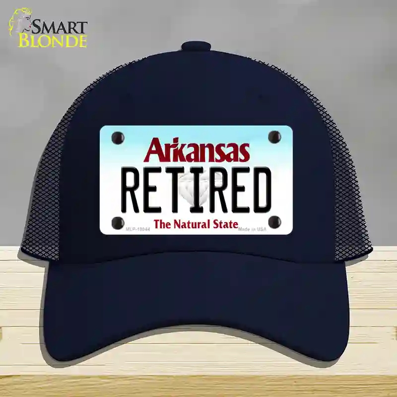 HAT16-MLP-10044 Retired Arkansas Novelty License Plate Hat, Mesh - Navy