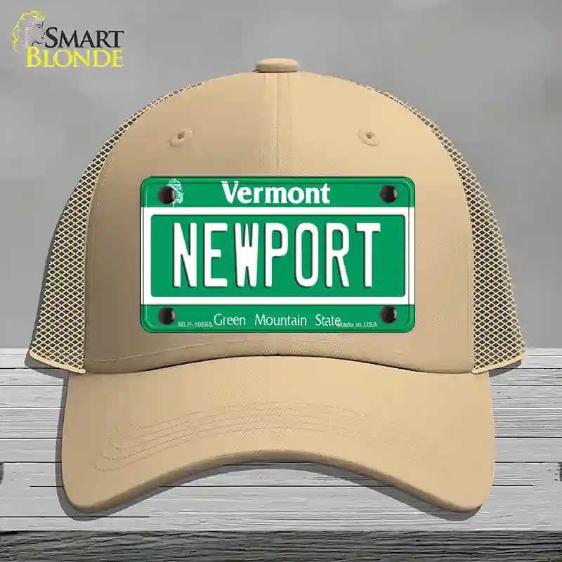 HAT15-MLP-10665  port Vermont Novelty License Plate Hat, Mesh - Khaki