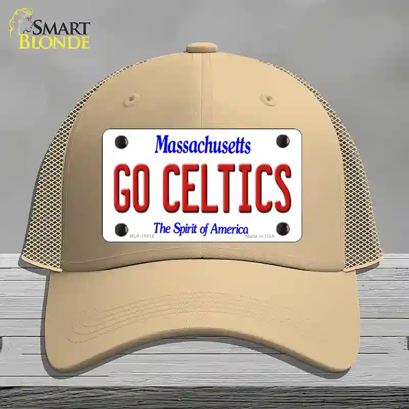 HAT15-MLP-11019 Go Celtics Massachusetts Novelty License Plate Hat, Mesh - Khaki