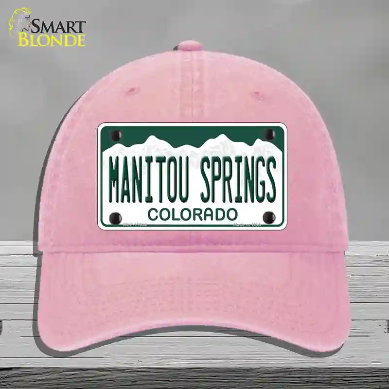 HAT12-MLP-11654 Manitou Springs Colorado Novelty License Plate Hat, Unconstructed Cotton - Pink