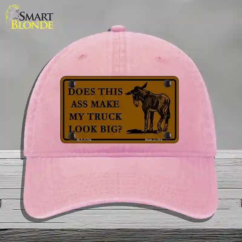 HAT12-MLP-11704 Does This Ass Novelty License Plate Hat, Unconstructed Cotton - Pink