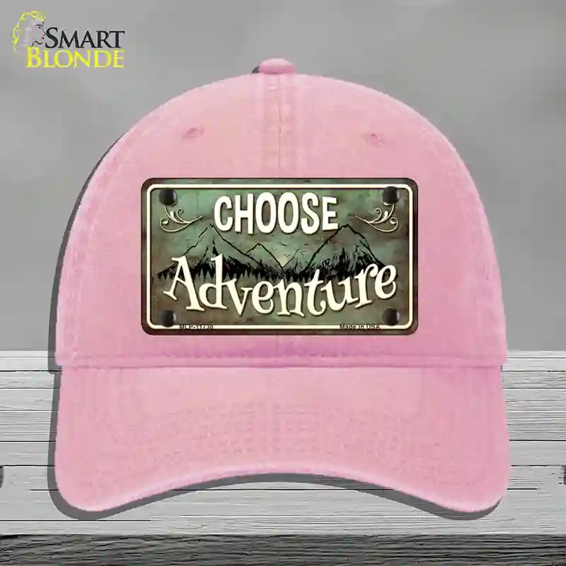 HAT12-MLP-11738 Choose Adventure Novelty License Plate Hat, Unconstructed Cotton - Pink