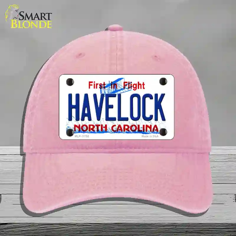 HAT12-MLP-11750 Havelock North Carolina State Novelty License Plate Hat, Unconstructed Cotton - Pink