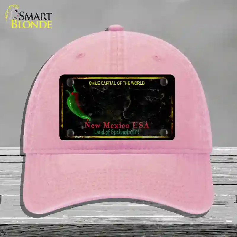 HAT12-MLP-11755   Mexico Black Blank Rusty State Novelty License Plate Hat, Unconstructed Cotton - Pink