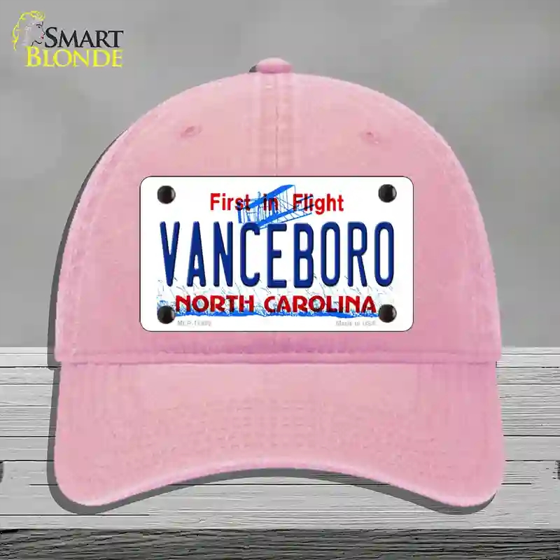 HAT12-MLP-11855 Vanceboro North Carolina Novelty License Plate Hat, Unconstructed Cotton - Pink