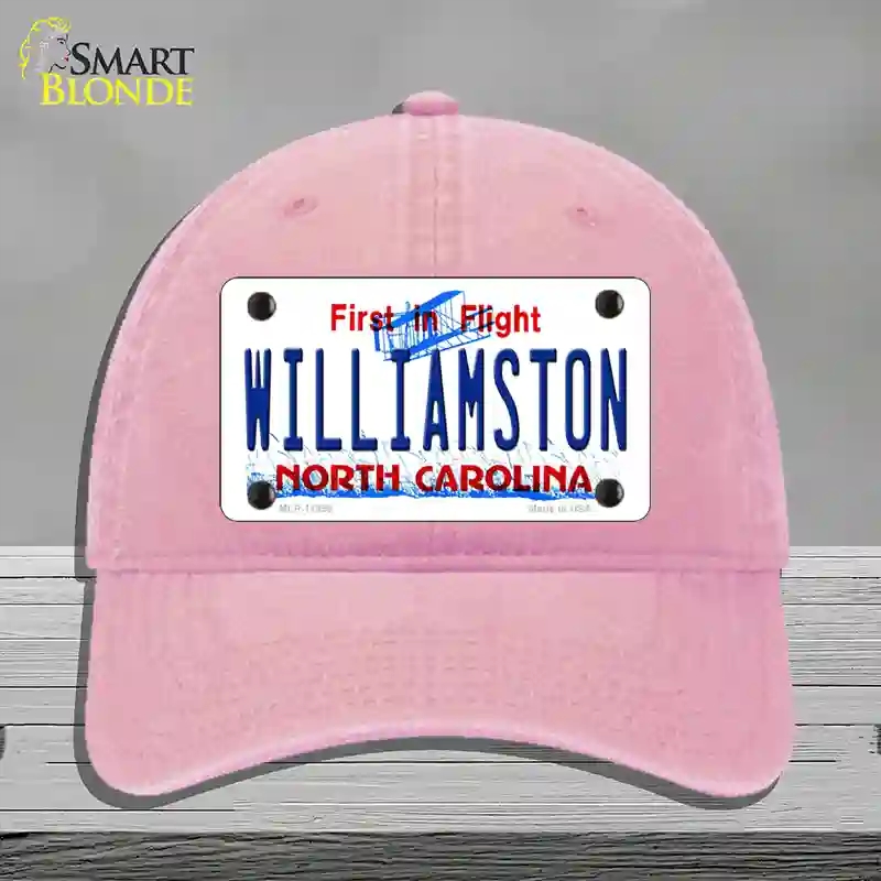 HAT12-MLP-11858 Williamston North Carolina Novelty License Plate Hat, Unconstructed Cotton - Pink