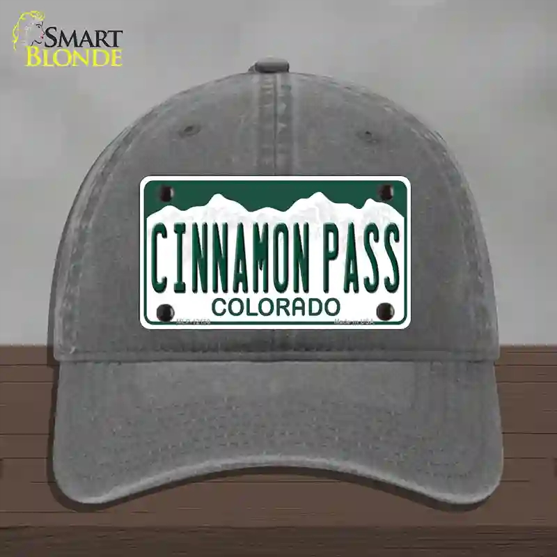 HAT08-MLP-12150 Cinnamon Pass Colorado Novelty License Plate Hat, Unconstructed Cotton - Charcoal