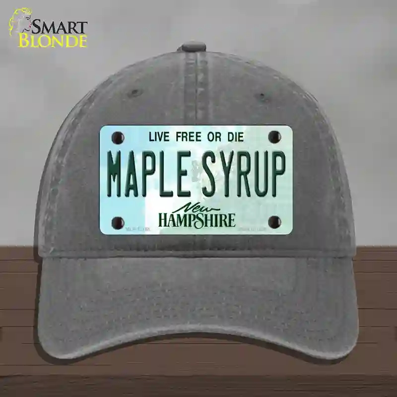 HAT08-MLP-12165 Maple Syrup   Hampshire Novelty License Plate Hat, Unconstructed Cotton - Charcoal