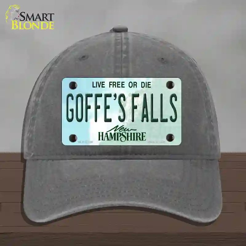 HAT08-MLP-12166 Goffes Falls   Hampshire Novelty License Plate Hat, Unconstructed Cotton - Charcoal