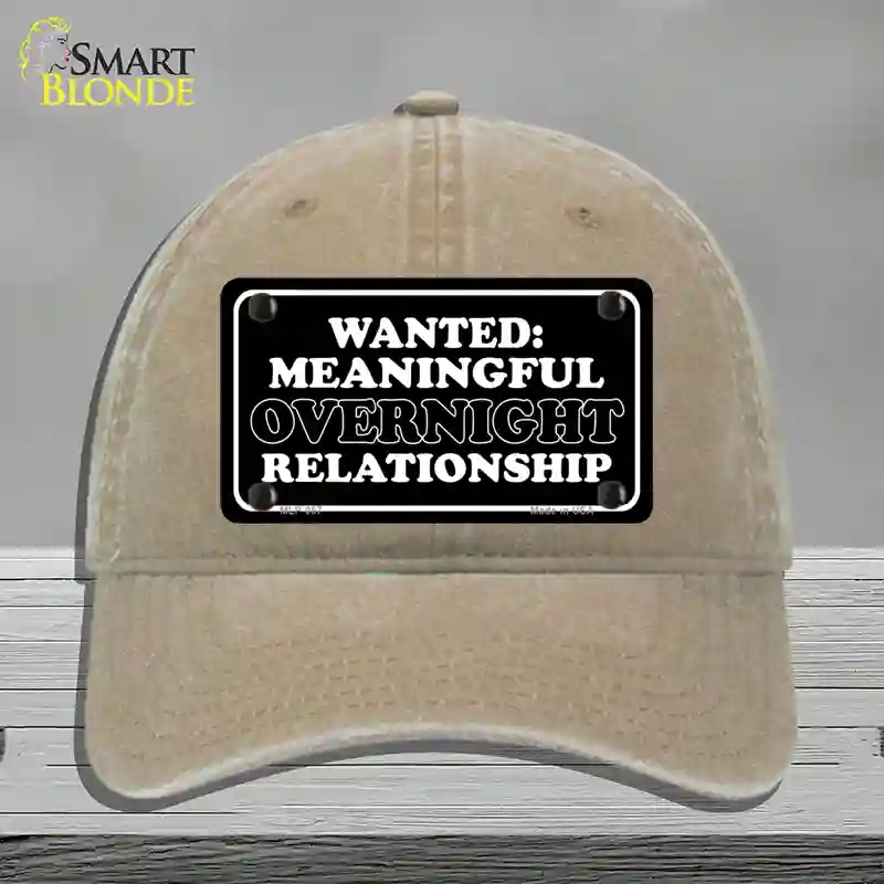 HAT09-MLP-057 Wanted Meaningful Overnight Relationship Novelty License Plate Hat, Unconstructed Cotton - Khaki