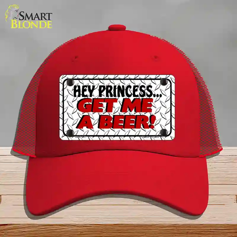 HAT17-MLP-031 Get Me a Beer Novelty License Plate Hat, Mesh - Red