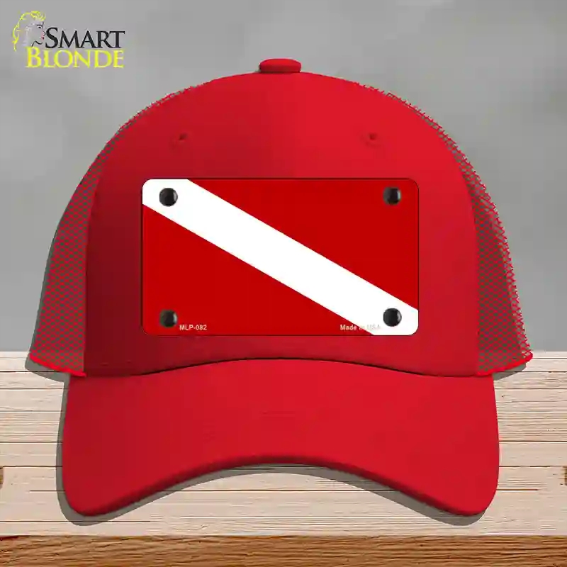HAT17-MLP-082 Diving Flag Novelty License Plate Hat, Mesh - Red