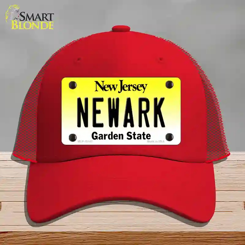 HAT17-MLP-10147  ark   Jersey Novelty License Plate Hat, Mesh - Red