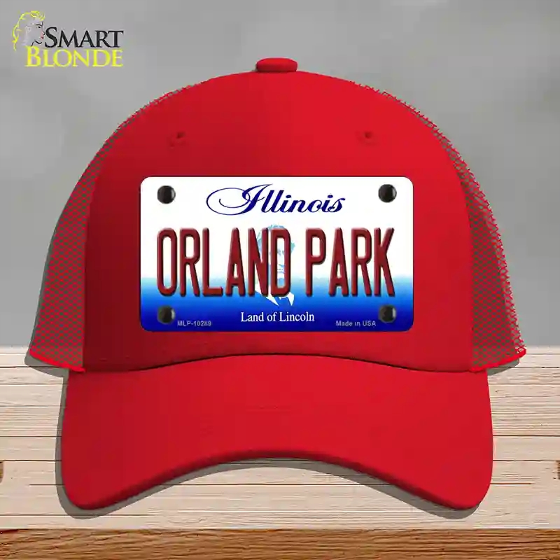 HAT17-MLP-10289 Orland Park Illinois Novelty License Plate Hat, Mesh - Red