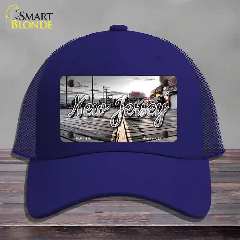 HAT18-MLP-11616   Jersey Boardwalk State Novelty License Plate Hat, Mesh - Royal Blue