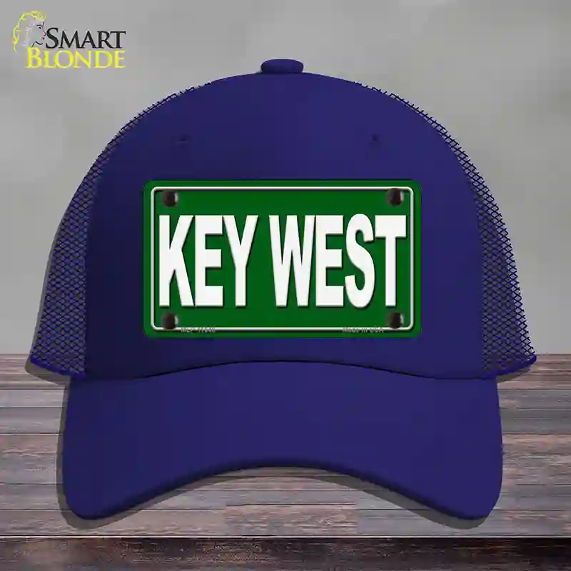 HAT18-MLP-11648 Key West Novelty License Plate Hat, Mesh - Royal Blue