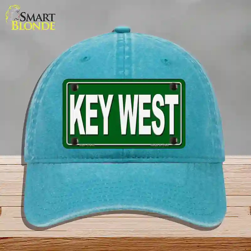 HAT10-MLP-11648 Key West Novelty License Plate Hat, Unconstructed Cotton - Lake Blue